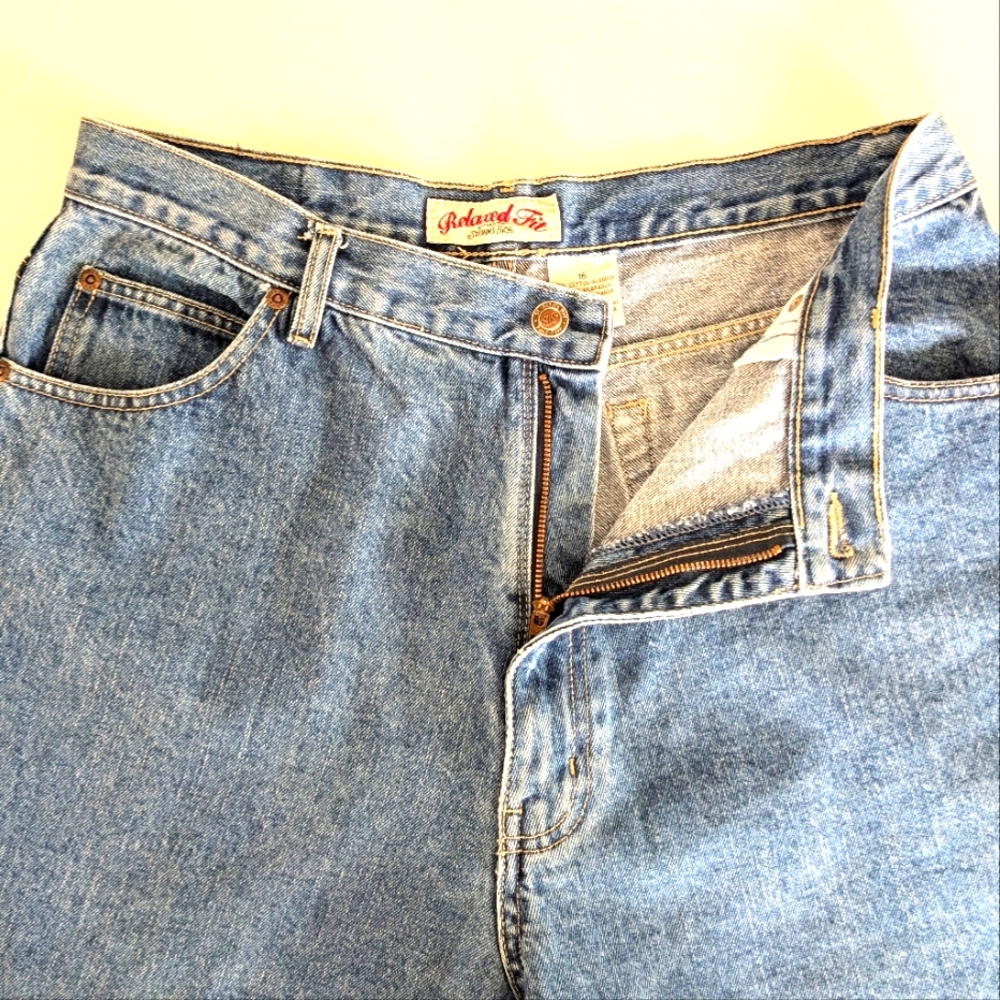 Vintage St. John's Bay Relaxed Fit cotton mom jeans w slight taper leg. Sz 16 - Picture 12 of 14